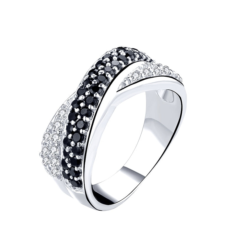 Rings for Women Stackable Pave Setting Cubic Zircon CZ Stone Fine Jewelry Luxury Wedding Engagement 925 Sterling Silver Ring