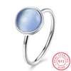Rings for women Real 925 Sterling Silver Blue Moonstone Anniversary party Fine jewelry SR8