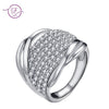 Rings for women silver 925 jewelry Sparkling Cubic Zircon Statement Fashion Fine For Wedding Engagement Party Christmas gift