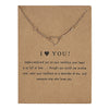 Rinhoo 1pc Minimalist Heart make a wish plated I LOVE YOU Pendant necklace Clavicle Chains Necklaces Women Jewelry Gift