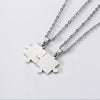 Rinhoo 2 Pcs/set Couple Pendant Necklace Stainless Steel Geometry Smooth Puzzle Chain Necklaces Lover Friendship Jewelry Gift