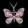Beautiful Rhinestone Long Butterfly Necklaces 6 colors Pendant Necklace For Women Necklace Pendants Silver Jewelry