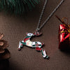 Rinhoo Delicate Enamel Elk Deer Pendant Necklace Christmas Tree Snowman Bells Sock Clavicle Chain Jewelry Collier Femme