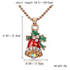 Rinhoo Delicate Enamel Elk Deer Pendant Necklace Christmas Tree Snowman Bells Sock Clavicle Chain Jewelry Collier Femme