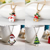 Rinhoo Delicate Enamel Elk Deer Pendant Necklace Christmas Tree Snowman Bells Sock Clavicle Chain Jewelry Collier Femme
