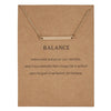 Rinhoo Gold Color Balance Straight Bar Alloy Charms Pendant Necklace for Women Party Clavicle Chain Necklace With Card