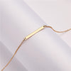 Rinhoo Gold Color Balance Straight Bar Alloy Charms Pendant Necklace for Women Party Clavicle Chain Necklace With Card