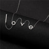 Rinhoo Stainless Steel love Letter Necklace Simple Clavicle Necklace For Women Girls Jewelry Birthday Gift