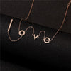 Rinhoo Stainless Steel love Letter Necklace Simple Clavicle Necklace For Women Girls Jewelry Birthday Gift