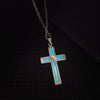 Rinhoo Luminous Necklace Glowing In The Dark  Heart Cross Perndant Stainless Steel Punk Necklace Jewelry for Men Women