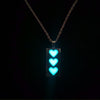 Rinhoo Luminous Necklace Glowing In The Dark  Heart Cross Perndant Stainless Steel Punk Necklace Jewelry for Men Women