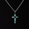 Rinhoo Luminous Necklace Glowing In The Dark  Heart Cross Perndant Stainless Steel Punk Necklace Jewelry for Men Women