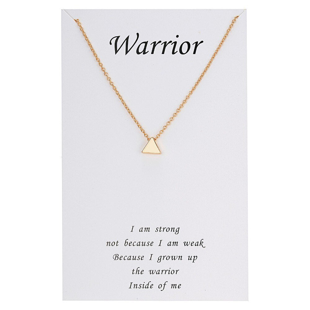 Rinhoo Minimalist clavicle Necklace Alloy Circle Necklace Chain Link Wish Card Necklace For Girl Mother's Day Jewelry