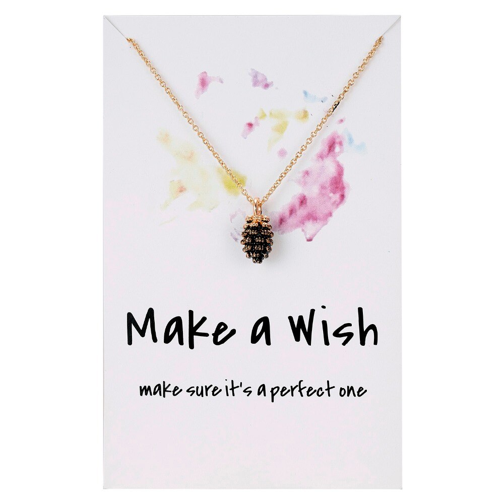 Rinhoo Minimalist clavicle Necklace Alloy Circle Necklace Chain Link Wish Card Necklace For Girl Mother's Day Jewelry