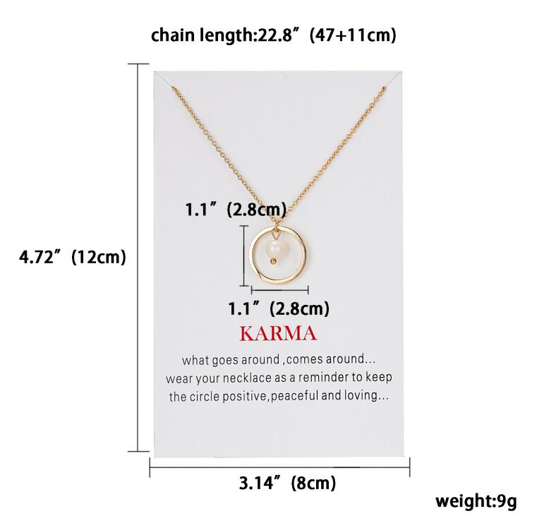 Rinhoo Minimalist clavicle Necklace Alloy Circle Necklace Chain Link Wish Card Necklace For Girl Mother's Day Jewelry
