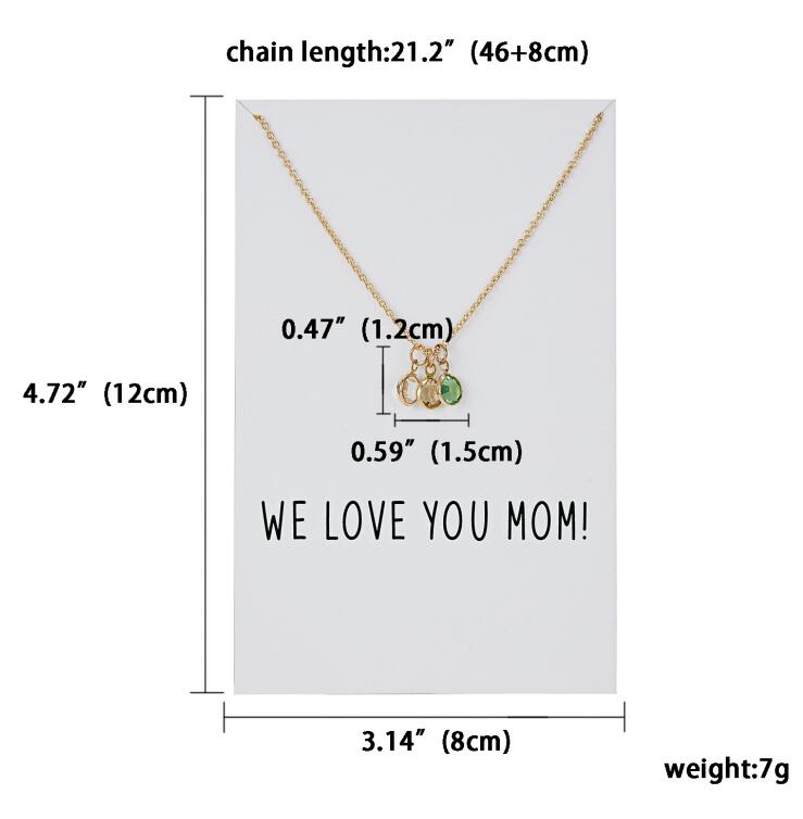Rinhoo Minimalist clavicle Necklace Alloy Circle Necklace Chain Link Wish Card Necklace For Girl Mother's Day Jewelry