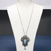 Rinhoo Necklaces & Pendants Jewelry For Women Vintage Cameo Queen Flower Beauty Head Crystal Pendant Necklace Sweater Long Chain
