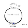 Rinhoo   Handmade Vintage Rhinestone Palm Blue Evil Eye Pendant Link Chain Bracelet For Women Men Good Luck Bracelet