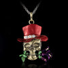 Rinhoo Retro Skull Head Rose Flower Pendant Necklace Halloween Party Necklace Jewelry Unisex