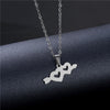 Rinhoo Stainless Steel Necklace For Women Men Long Chain Small Lightning Pendant Necklace Party Ornament Jewelry Gift