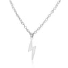 Rinhoo Stainless Steel Necklace For Women Men Long Chain Small Lightning Pendant Necklace Party Ornament Jewelry Gift
