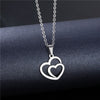 Rinhoo Stainless Steel Silver Color Heart-shaped Electrocardiogram Pendant Necklace For Women Men Necklaces Jewelry Birthday