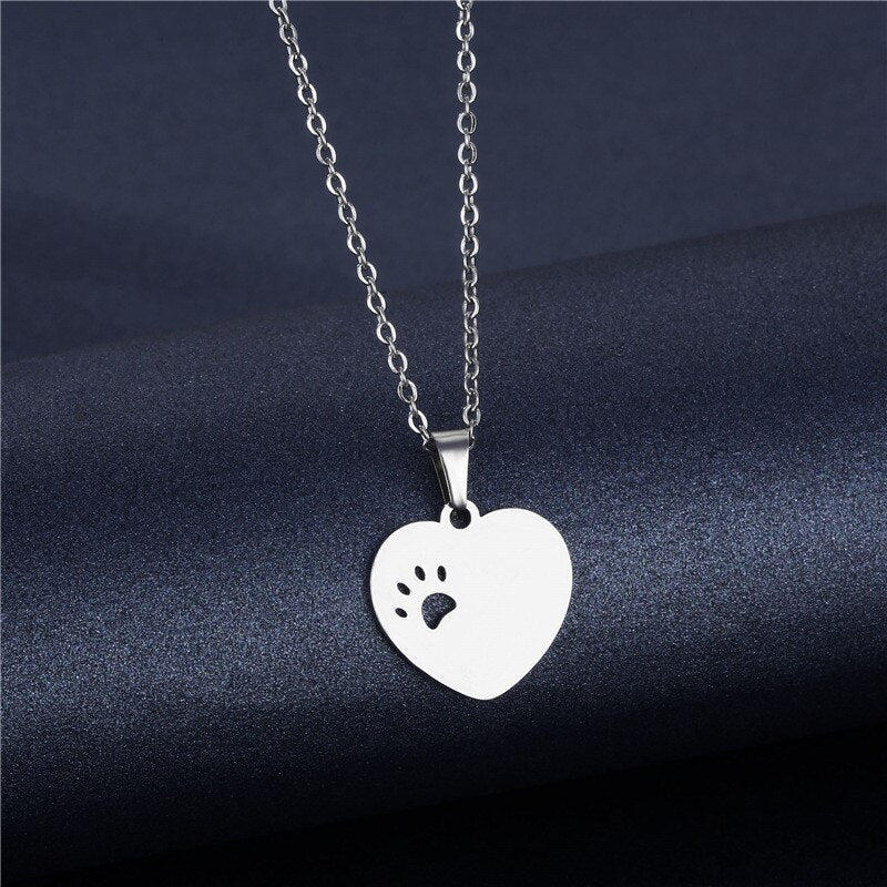 Rinhoo Stainless Steel Silver Color Heart-shaped Electrocardiogram Pendant Necklace For Women Men Necklaces Jewelry Birthday