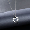 Rinhoo Stainless Steel Silver Color Heart-shaped Electrocardiogram Pendant Necklace For Women Men Necklaces Jewelry Birthday