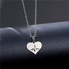 Rinhoo Stainless Steel Silver Color Heart-shaped Electrocardiogram Pendant Necklace For Women Men Necklaces Jewelry Birthday