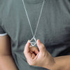 Rinhoo Trendy Interlocking Square Triangle Pendant For Men Stainless Steel Geometric Stacking Streetwear Hip Pop Rock Necklace