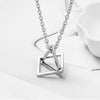 Rinhoo Trendy Interlocking Square Triangle Pendant For Men Stainless Steel Geometric Stacking Streetwear Hip Pop Rock Necklace