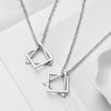Rinhoo Trendy Interlocking Square Triangle Pendant For Men Stainless Steel Geometric Stacking Streetwear Hip Pop Rock Necklace