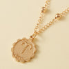Rinhoo Twelve Constellations Round Coin Pendant Clavicle Chain Necklace Statement Copper Leo Necklace Women Jewelry