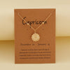 Rinhoo Twelve Constellations Round Coin Pendant Clavicle Chain Necklace Statement Copper Leo Necklace Women Jewelry