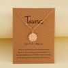 Rinhoo Twelve Constellations Round Coin Pendant Clavicle Chain Necklace Statement Copper Leo Necklace Women Jewelry
