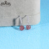 100% Pure Sterling Silver Women Earrings AAA CZ Cat's Eye Pink Crystal Drop Female Earring Girl Party Jewelry TPSE112