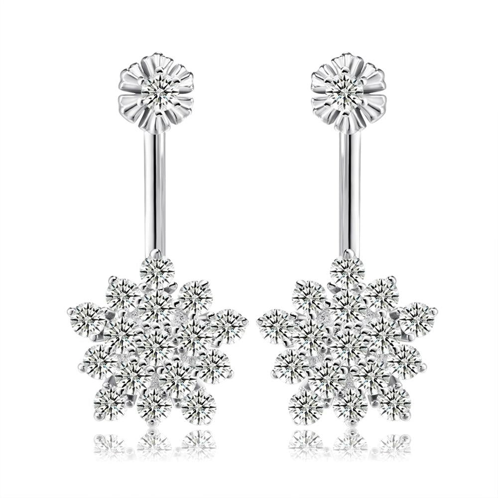 100% Sterling Silver Stud Earrings Charm CZ Cubic Zircon Snow Earrings Party Engagement Wedding Women Jewelry TSE03
