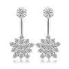 100% Sterling Silver Stud Earrings Charm CZ Cubic Zircon Snow Earrings Party Engagement Wedding Women Jewelry TSE03