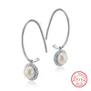Drop Earrings For Women 100% Real Sterling Silver Jewelry With Fresh Water Pearl Charm Female Party Fine Earring TSE68-S