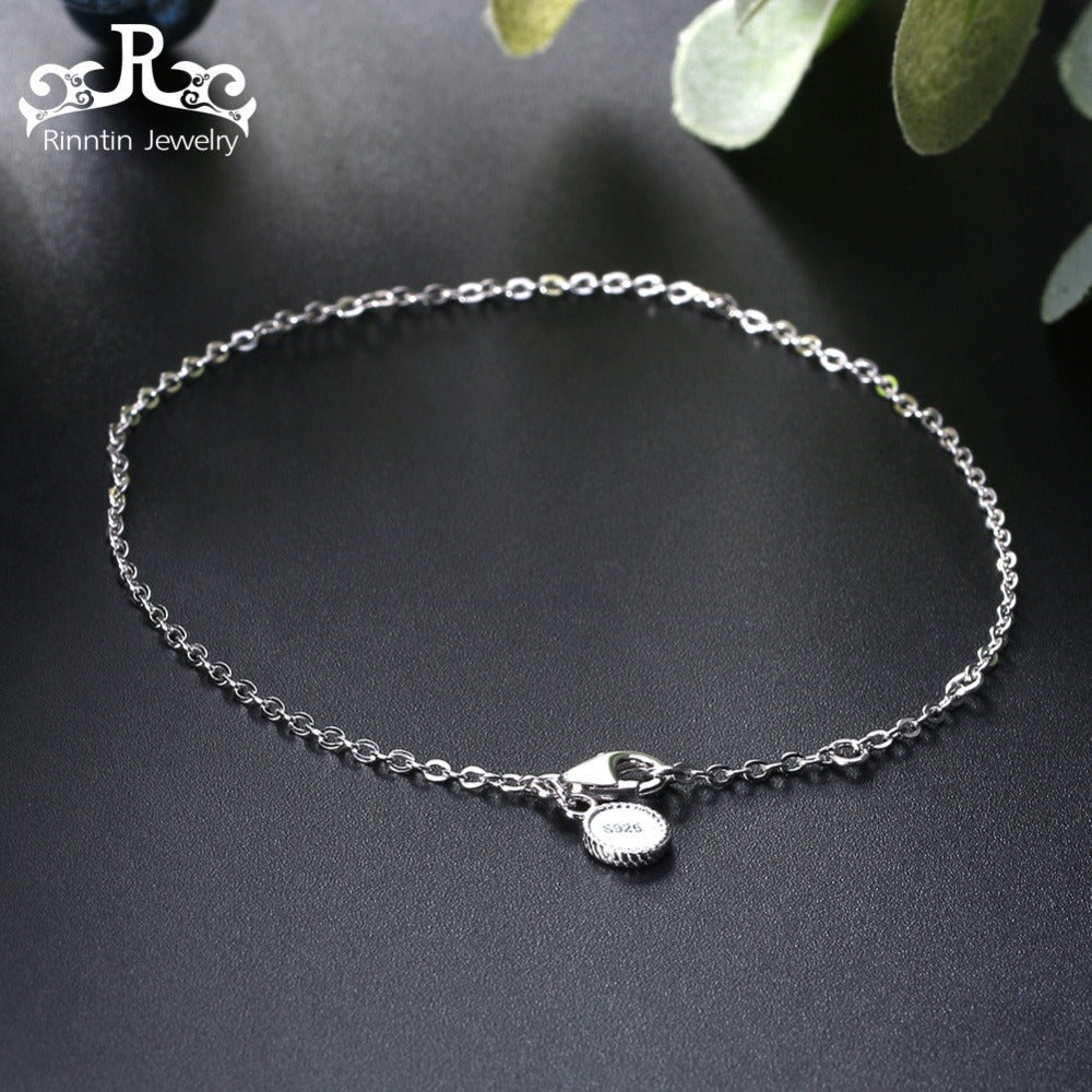 Genuine 925 Sterling Silver Bracelet Women Silver Color Luxury Chain & Link Bracelets Girls Wedding Party Jewelry TSB29