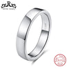 Real Sterling Silver Women Wedding Band High Polished Can Engrave Name Date Bar Men Rings Party 925 Jewelry TSR73