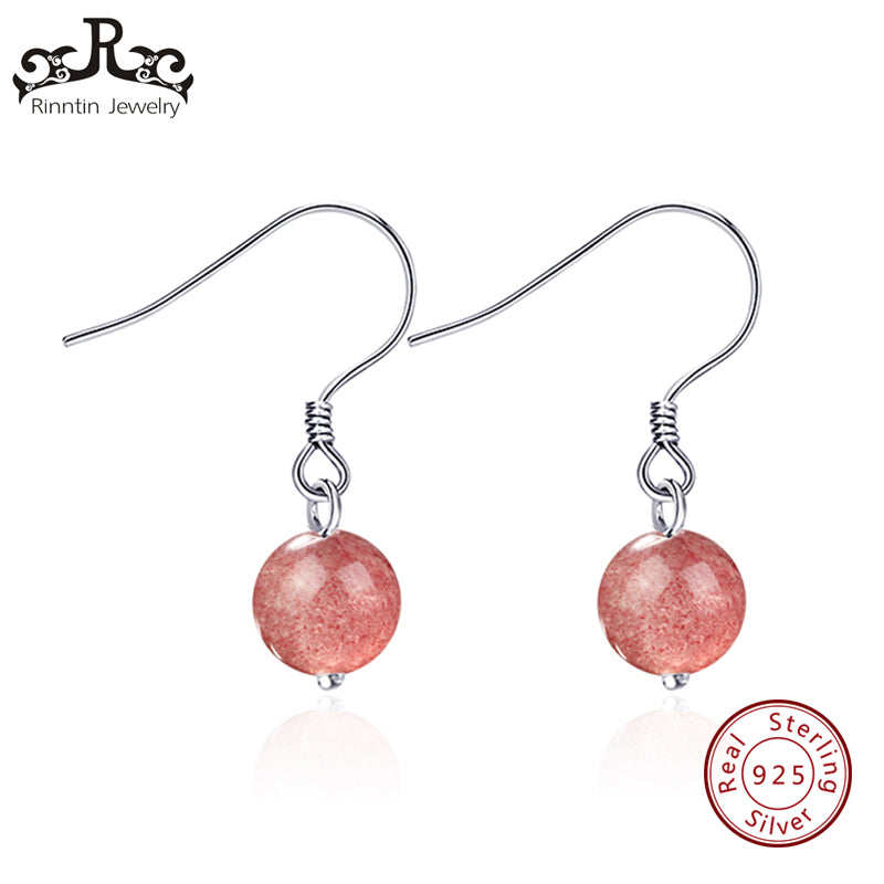 Silver Earrings For Women 100% Pure Sterling Genuine Red Cat's Eye 5 Types Stone Hook Design Girls Earring Gifts TPSE111