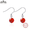 Silver Earrings For Women 100% Pure Sterling Genuine Red Cat's Eye 5 Types Stone Hook Design Girls Earring Gifts TPSE111