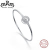 Solid 925 Sterling Silver Women Bracelets & Bangles Bezel Pave With AAA Movable Shiny Zircon Female Bangle Jewelry TSB11