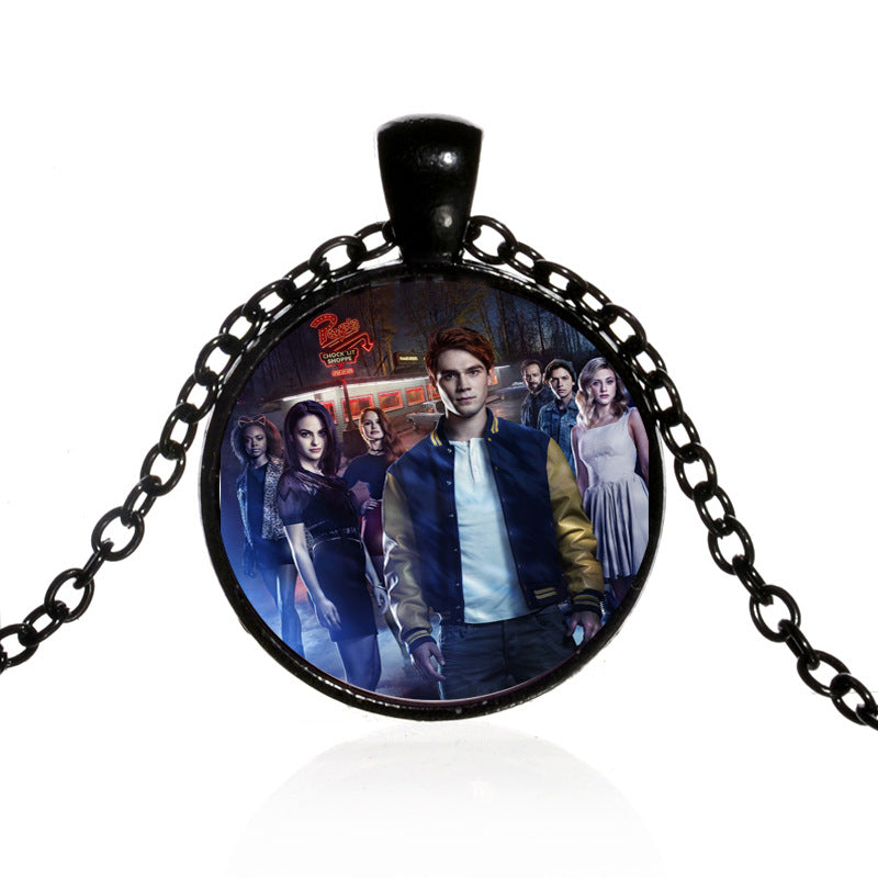 Riverdale Necklace Personalized Photo Glass Silver Long Chain Lovers Necklaces Pendants Women Men Jewelry Metal Key Chain F289