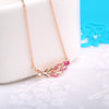 14K Rose Gold Feather Bracelet Fine Jewelry for Women Ruby Gemstone Bangles Bracelet Red 2020 Design Gift
