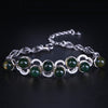 Bohemia Style Natural Blue Amber Bead Fashion Charm Bracelets & Bangles 925 Sterling Silver Jewelry Gift For Women