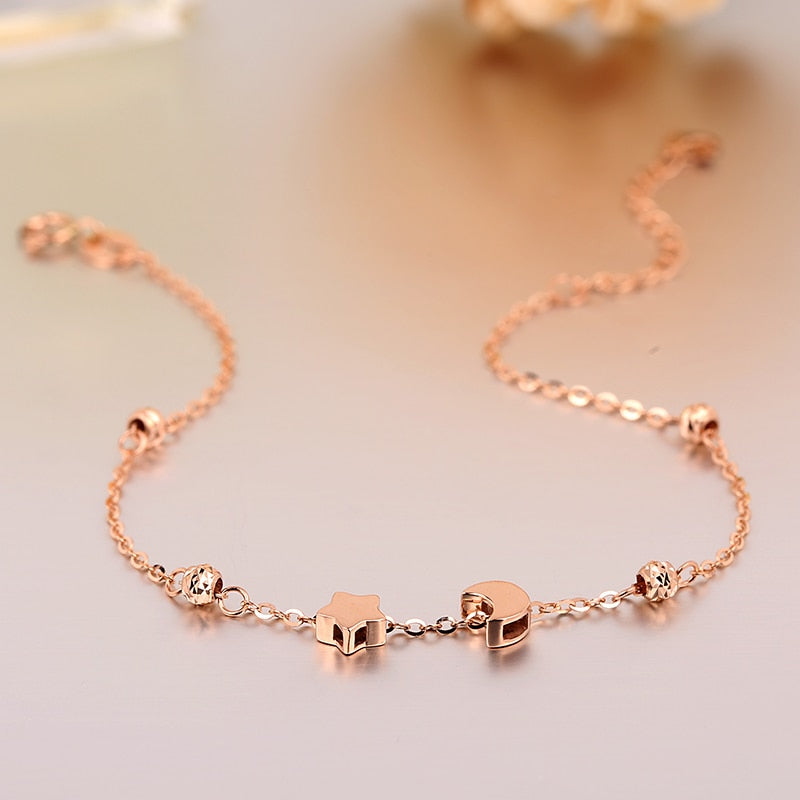 Fashion MoonStar Bracelets For Women 18K Rose Gold Color Charms Bracelets & Bangles Gift Party Wedding Jewelry Wholesale