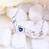 Heart Love Jewelry 14K Gold Lovely Design Ruby Necklace Sapphire Gemstone Pendant Necklace Diamond Women's Fashion Charms