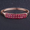 Luxury Design Natural Pigeon blood Ruby Women Bangle Bracelets Cuff 18K Rose Gold Color Top Quality Mother's D Gift